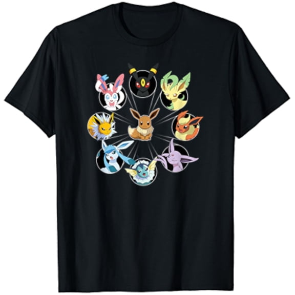 Pokã©Mon - Eevee Evolution Circle T-Shirt Unisex S-5XL Hot Trending Shirt, Vintage Birthday Gift