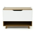 thumbnail image 2 of Humble Crew Morgan Mid-Century Modern Toy Box with Soft Close Lid and Storage Shelf Toy Chest, Warm Wood/White, 2 of 6