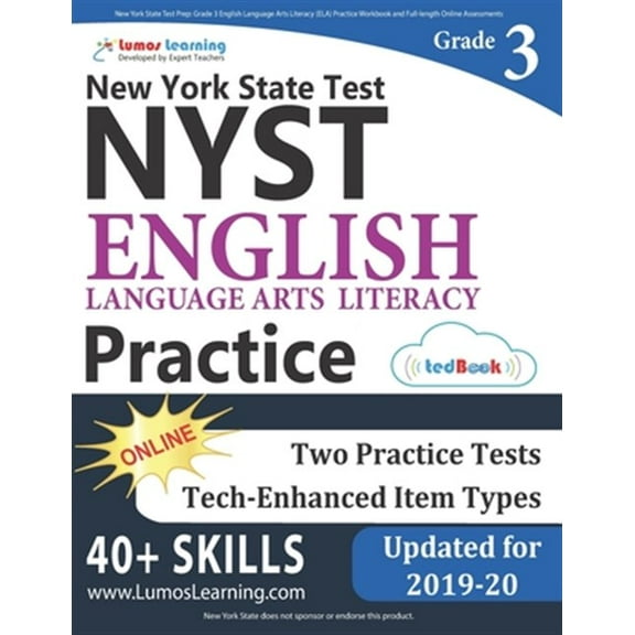 Pre-Owned New York State Test Prep: Grade 3 English Language Arts Literacy (ELA) Practice Workbook and Full-length Online Assessments: NYST Study Guide Paperback