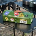 thumbnail image 4 of ISE MOUNT Boîte de Rangement Extérieure Portable - Organisateur en Métal Polyvalent avec Poignée, Intérieur Doublé, Autocollants et Designs Personnalisés en Blanc, Idéal pour le Camping et les Activités de Plein Air, 4 of 6