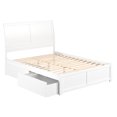 thumbnail image 3 of Lit Plateforme Grand en Bois Portland avec Pied de Lit et 2 Tiroirs de Rangement, Blanc, 3 of 18