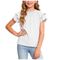 thumbnail image 1 of Akiihool T-Shirts d'Été pour Filles Ensemble de T-Shirts pour Fille T-Shirts Graphiques à Lettres Manches Courtes Col Rond T-Shirt d'Été (Blanc, 11-12 Ans), 1 of 4