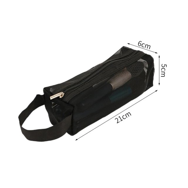 Bolsas de cosméticos transparentes de malla, pequeñas y grandes bolsas de maquillaje de Color transparente, organizador de artículos de tocador de viaje portátil, bolsa de almacenamiento de lápiz labi