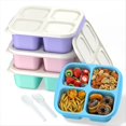 thumbnail image 1 of Contenedores de PreparacióN de Comidas (Paquete de 4), Lonchera Bento de 4 Compartimentos, Contenedores de PreparacióN de Alimentos Reutilizables, 1 of 5