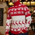 thumbnail image 4 of 2023 New Winter Women Men Couples Matching Outfits Warm Thicken Turtleneck Sweaters Christmas Knitwear Pullover Tops Xmas Look, 4 of 4