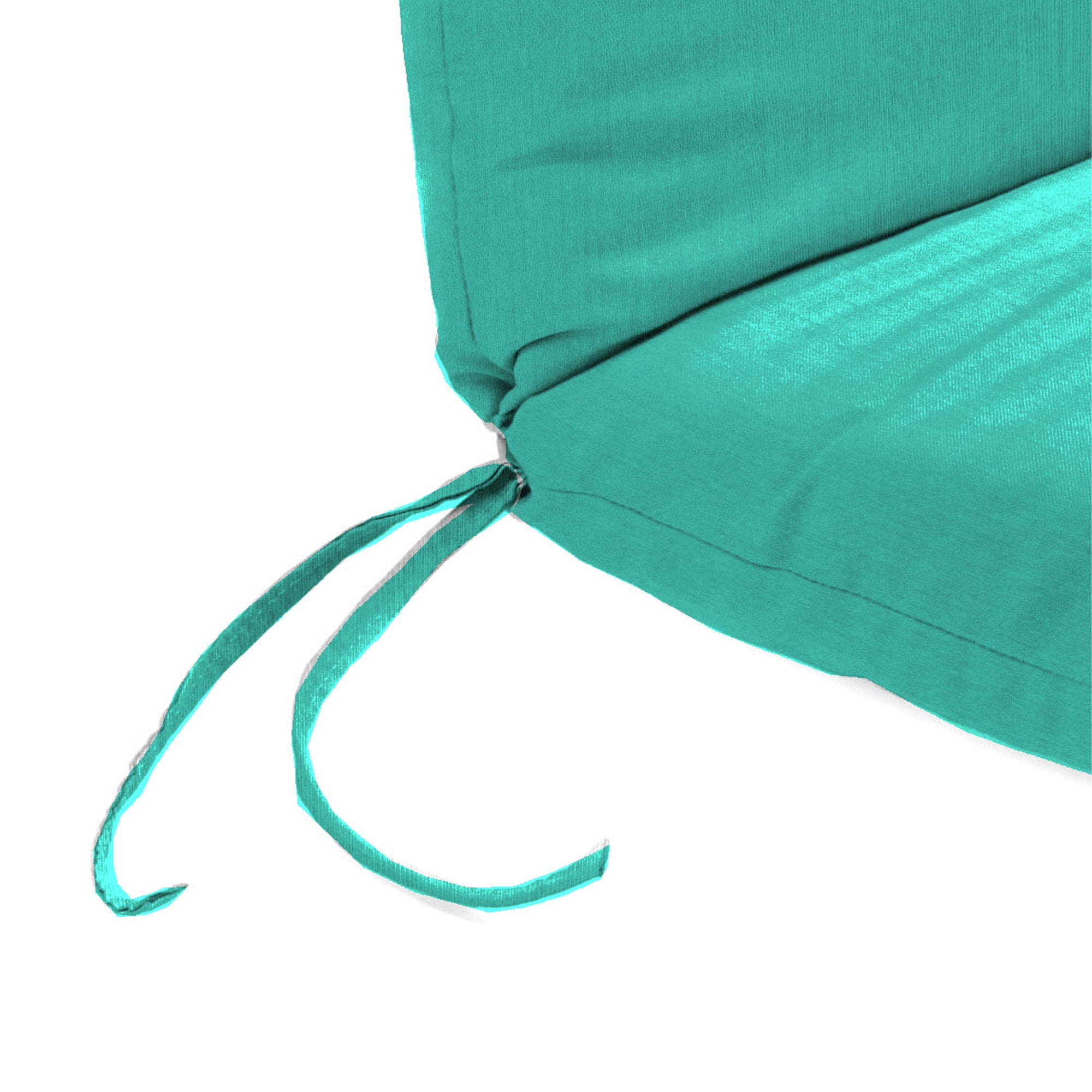 Jordan Manufacturing 37" x 19" Blue Turquoise Solid Rectangular Outdoor Chair Cushion with Ties