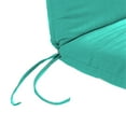 thumbnail image 3 of Jordan Manufacturing 37" x 19" Blue Turquoise Solid Rectangular Outdoor Chair Cushion with Ties, 3 of 9