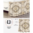 thumbnail image 3 of Vintage Bed Skirt Abstract Brown Bohemian Farmhouse Tribal Bed Skirts Queen Size 18 Inch Drop, Wrap Around Dust Ruffle&nbsp;Bedskirt with Adjustable Elastic Belt for Queen Size Beds, 3 of 7