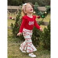 thumbnail image 5 of Cjfdfy Newborn Baby Girls Christmas Outfit Christmas Tree Bow Ruffle Long Sleeve Romper Flare Pants Headband Three Piece Set Cute Infant First Christmas Fall Winter Outfit, 5 of 9