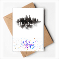thumbnail image 1 of HongKong China Landmark Ink City Painting Welcome Back Greeting Cards Envelopes Blank, 1 of 3