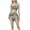 Dark Gray-A, variant on Uaswgudfs Women's Pajama Set Spaghetti Strap Crop Top & Wave Hem Shorts - Print Sleepwear