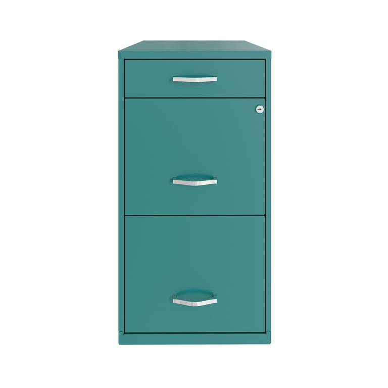 Space Solutions 3-Drawer Vertical File Cabinet, Teal photo 3