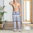 thumbnail image 2 of Pofeuu Abstract Gondola Snowflake Print Men's Pajama Pants, Soft Lounge Pajama Pants with big pockets for Men Plaid Pj Bottoms-Large, 2 of 6