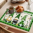 thumbnail image 3 of St. Patrick's Day Placemats Set of 4 Green Hat Gnome Lucky Shamrock Coin Linen Texture Green Plaid Heat Insulation Washable Place Mats, Non-Slip Table Mats for Dining Table Kitchen,13x19 Inch, 3 of 9