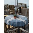 thumbnail image 2 of Outdoor Tablecloth with Umbrella Hole for Patio/Picnic/Party/Camping, Blue Coastal Waterproof Table Cloth Round Cover Washable, Summer Ocean Beach Nautical Modern Starfish (Dia 54"), 2 of 9