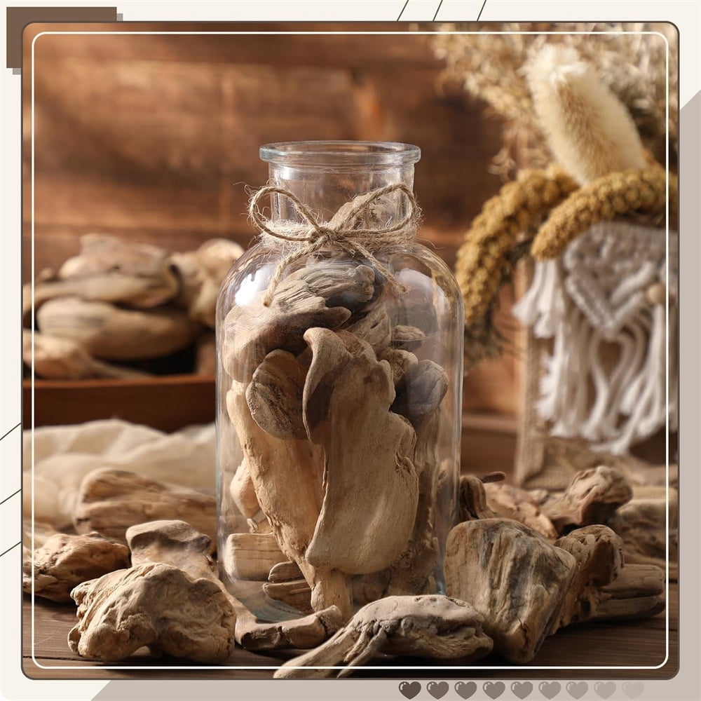 Heyingu 350g Mixed Size Driftwood Pieces Fish Tank Decorations Driftwood for Crafts and Decor for Vase Filler Table Decoration