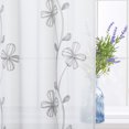 thumbnail image 2 of Haperlare 26"Wx45"L Sheer Floral Embroidered Kitchen Curtains Semi-Sheer Curtains Rod Pocket Bathroom Curtain Sheer Window Treatment, Gray, 2 Panels, 2 of 7