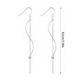 thumbnail image 2 of 2 Pieces Silver Ear Hook Bead Simple Style Long Korean Temperament Tassels Chain Universal Fashion Accessory Earrings Wedding, 2 of 7