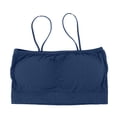 thumbnail image 1 of B91xZ Brassière de Sport Sans Couture pour Femmes, Froncée devant, Dos Nageur, Bleu Foncé L, 1 of 3