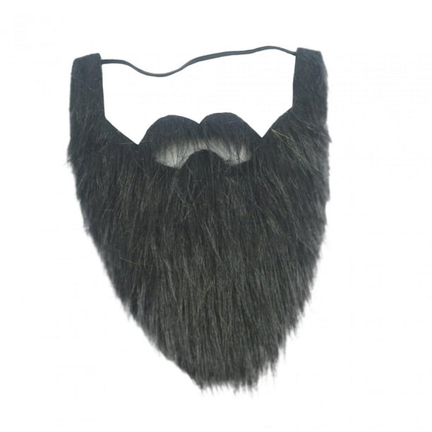 Barba de Papá Noel de Navidad, barba falsa, accesorios de espectáculo, barba de franela, Facial falso, vestido elegante para actuación, Navidad, Negro