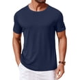 thumbnail image 1 of Camiseta COOFANDY Cuello Redondo para Hombre Azul Marino, 1 of 4