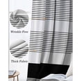 thumbnail image 3 of Black Stripe Blackout Curtains for Bedroom Living Room Darkening Curtains 84 Inch Length 2 Panels Set Modern Rustic Horizontal Black Striped Window Curtain Window Treatment Grommet Drapes 52"x84", 3 of 9