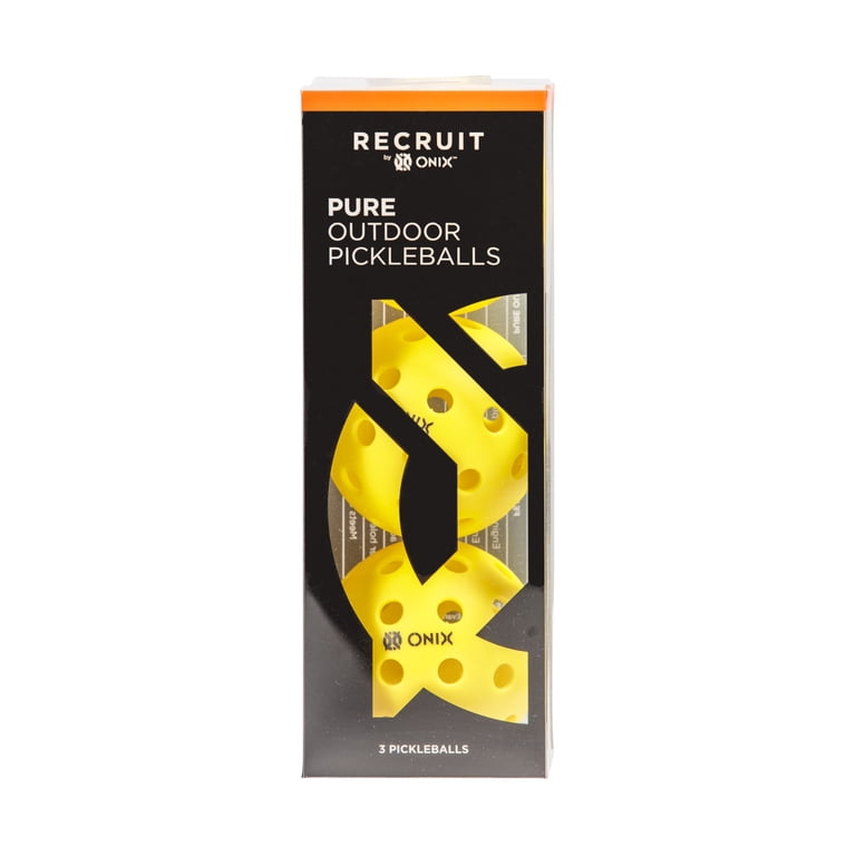 Onix Recruit Pure Outdoor Pickleballs, 3-Pack Yellow photo 3