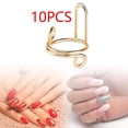 thumbnail image 6 of Stgfyxgs 10 Pieces Fingernail s Removable Nail Art Decoration Halal Nail s Set gold, 6 of 9