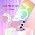 thumbnail image 3 of for Samsung Galaxy S23 Plus 5G Case Magnetic 【Support for Magsafe】 Bling Laser Florescent Iridescent Crystal Luxury Case Camera Protector + 2* Screen Protector Shockproof Edge Cover Case, 3 of 12