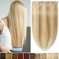 thumbnail image 3 of Benehair Clip In 100% Remy Real Hair Extensions Thick One Piece Hair Extensions Weft 3/4 Full Head Straight Hair Highlight Blonde Soft, 3 of 13