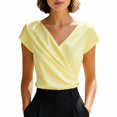 thumbnail image 2 of Harpily Shirts for Women V Neck Cap Sleeve Slim Fit Soft Breathable Stretch Fabric Casual Going Outdoor Business Office Sports Vacation Tops, 2 of 5