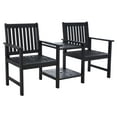 thumbnail image 3 of SAFAVIEH Brea Transitional Outdoor Patio Twin Bistro Set, Black, 3 of 12