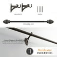 thumbnail image 6 of Kenney® Bailey 5/8" Fast Fit? Easy Install Decorative Window Curtain Rod, 66-120", Oil Rubbed Bronze, 6 of 11