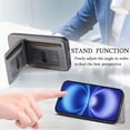 thumbnail image 2 of ELEHOLD Case for iPhone 16e, RFID Blocking Slim PU Leather Wallet Case with Card Holder & Kickstand,Gray, 2 of 8