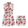 thumbnail image 2 of Uorisanigo Cute Cherry Golf Clothing Set for Women 2 Piece Sets Soft Zipper Neck Womens Sleeveless Golf Tennis Dresses Fashion Relaxed Athletic Workout Dress, 2 of 7