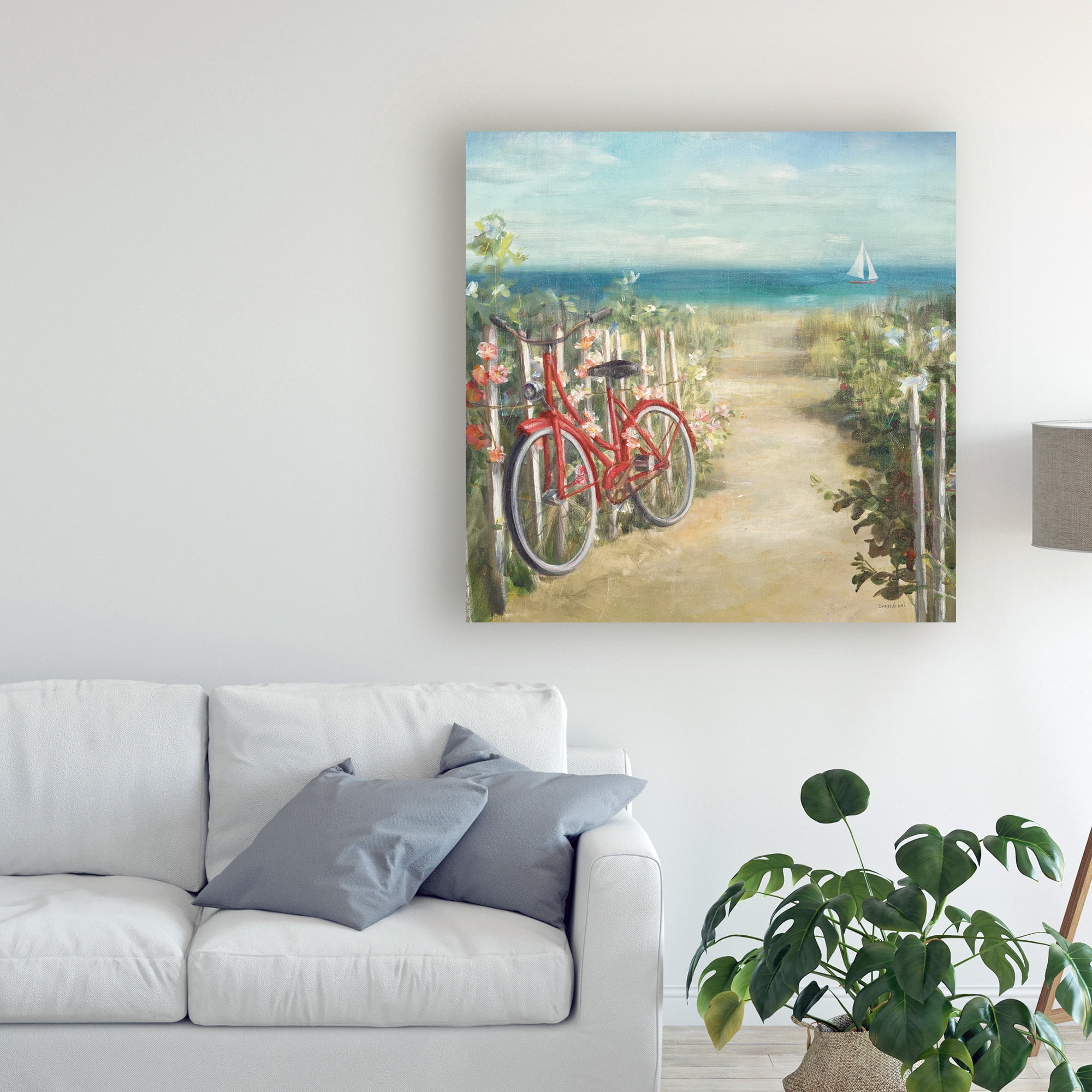 Trademark Fine Art 'Summer Ride Crop Bike' Canvas Art by Danhui Nai