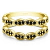 TwoBirch 0.3 Ct. Vintage Stacking Guard Enhancer In 10k Solid Gold and Black Diamonds