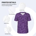 thumbnail image 3 of Hirioo Purple Glitter for Men's Baseball T-shirt Shirts Short Sleeve Casual Summer Button Stretch T Shirts,Size S-4XL-3X-Large, 3 of 7