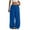 Royal Blue, variant on Mlqidk Wide Leg Pants Woman Casual High Waist Gauze Pants Flowy Wide-Leg Cotton Linen Trousers Plus Size Loose Fit Solid Color Drawstring Pants Army Green M
