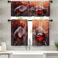 thumbnail image 1 of Kitchen Curtains Red Wine Window Curtains and Valances Set 36 Inch, Romantic Love Short Tier Curtain for Kitchen, Wine Small Kitchen Decor, 1 of 5