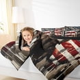 thumbnail image 4 of Manfei American Flag Print Full Size Comforter Sets,Jungle Wildlife Elk Bedding Comforter Set,Red Blue Brown Bedding Sets For Girls Boys,Luxury Bedroom Decor Reversible,3-Piece, 4 of 8