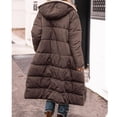 thumbnail image 3 of Baberdicy Women's Double Faced down Jacket, Fashionable Warm Winter Long Sleeve Hooded Coat , Reversible Hooded down Coat, Winter Warmth Puffer, Two-Tone Layer Coffee Xxl, 3 of 4