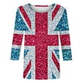 thumbnail image 5 of WREESH Womens Graphic Tees Great Britain Uk Flag T-Shirts Casual 3/4 Sleeve T-Shirts Vintage Print Shirts Crewneck Tunic Tops Loose Fit Pullover Blouses Red, 5 of 5