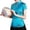 Sky Blue, variant on Elara Chinese Cheongsam Shirt Short Sleeve Mandarin Collar Print Ethnic Blouse Traditional Sky Blue XXL