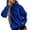 Blue, variant on Lindreshi Long Sleeve Shirts for Women Fashion Woman Long Sleeve T-Shirt Solid Hooded Pockets Blouse Tops