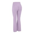 thumbnail image 6 of Audhol Flare Leggings for Women Women's Yoga Sweatpants Seamless High Waisted Athletic Flare Leggings Pants Ladies Stretchy Solid Color Bell Bottoms Yoga Pants Women Purple L, 6 of 9