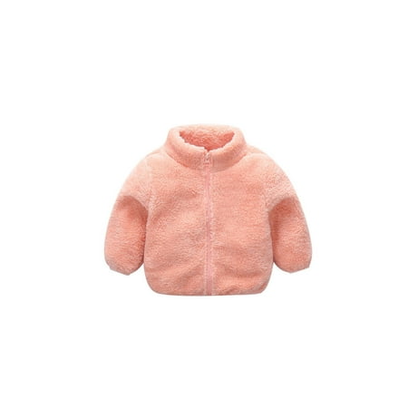 

luethbiezx Infant Baby Boy Girl Coat Winter Autumn Warm Zipper Plush Coat