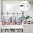 thumbnail image 2 of Summer Ocean Starfish Coral Curtain Tier and Valance Set 3 Piece, Marine Creature Theme 3-inch Rod Pocket Window Tier Curtains Valance for Kitchen Living Room, 2 of 9
