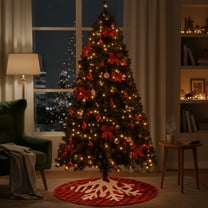 Ktaxon 7.5 FT Pre-Lit Christmas Tree,Black Artificial Tree with 1200 Branch Tips, 350 Lights and Remote Control 8 Modes