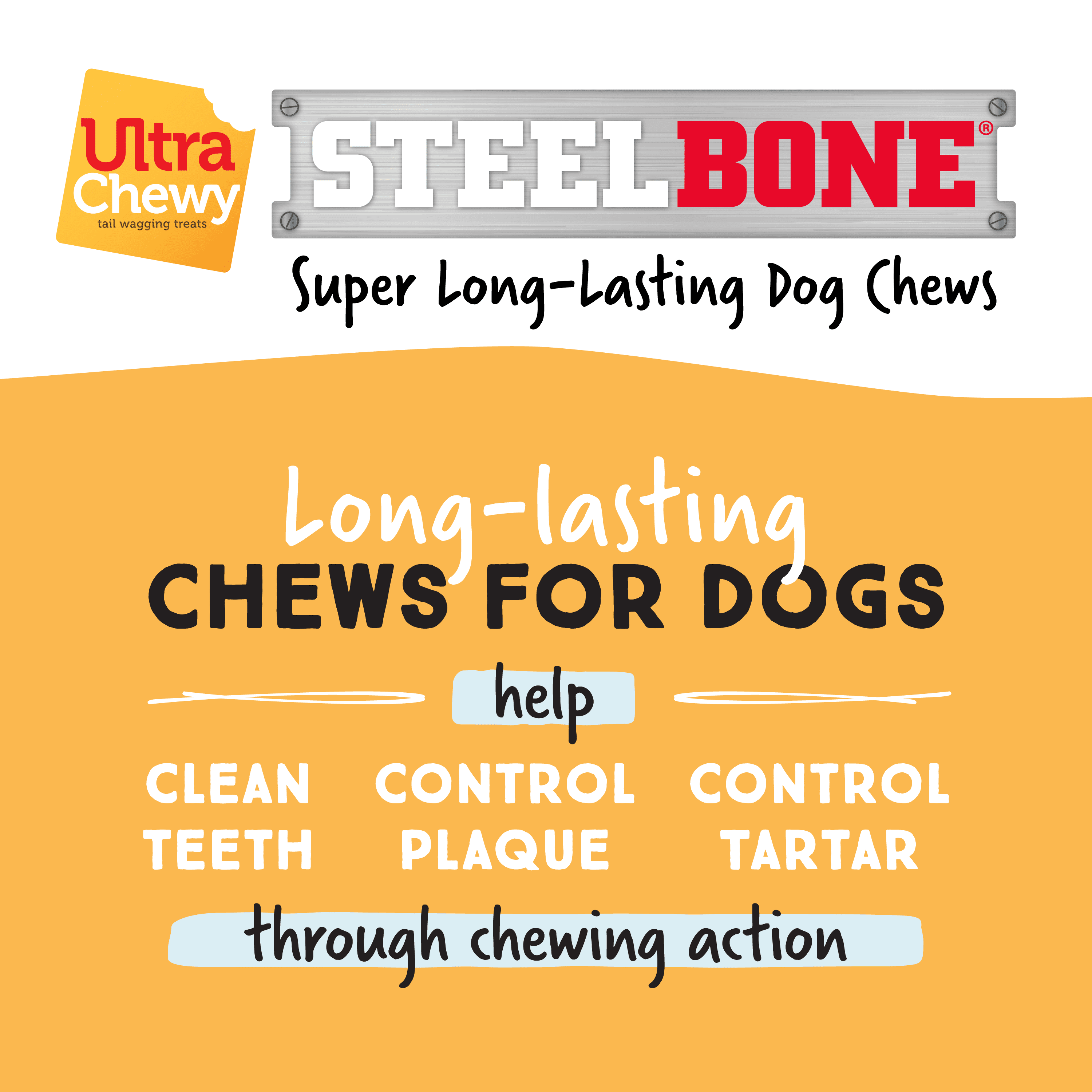 Ultra Chewy Steel Bones Peanut Butter Treat for Dogs, XLarge (2 Pack)